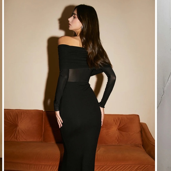 NWT commense mesh off the shoulder elegant dress - Picture 2 of 3